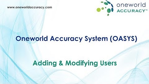 OASYS tutorials - Adding and modifying users