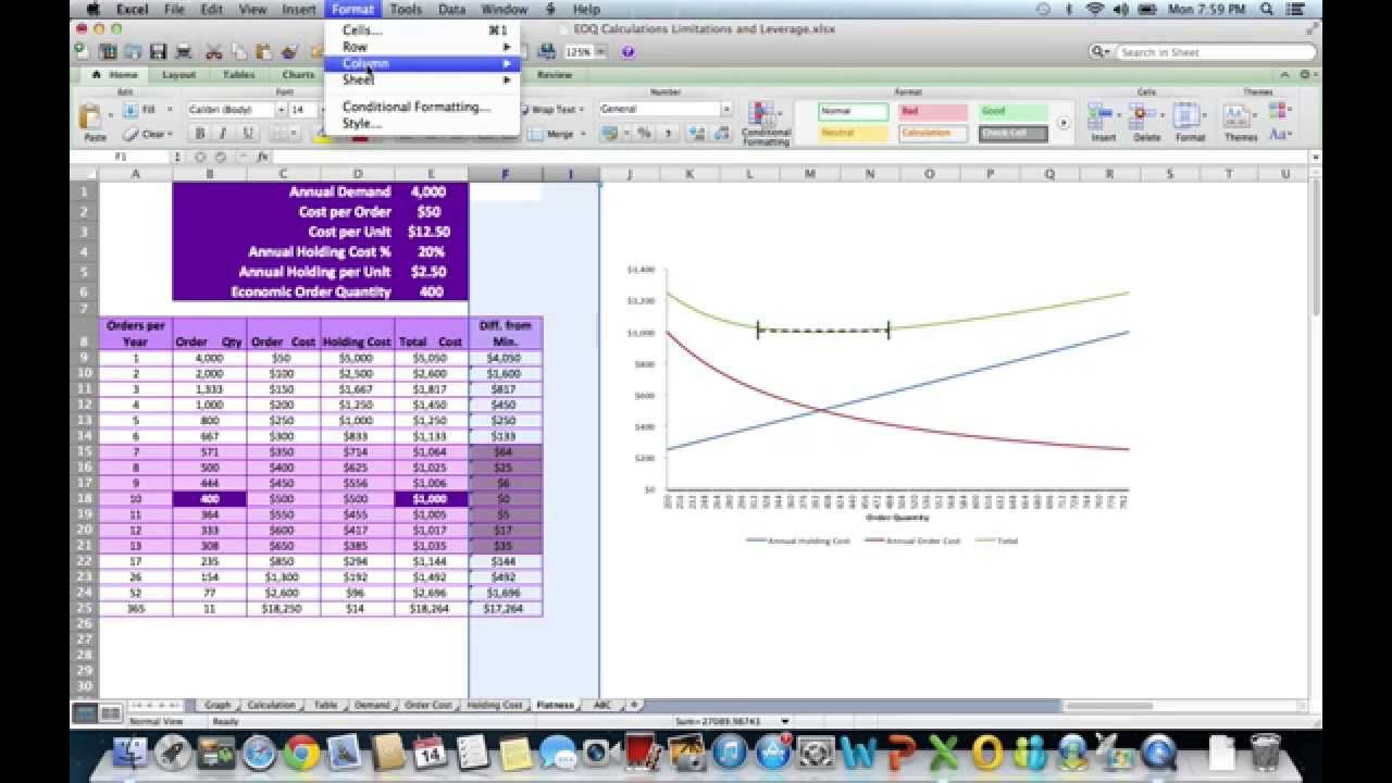 Economic Order Quantity Chart