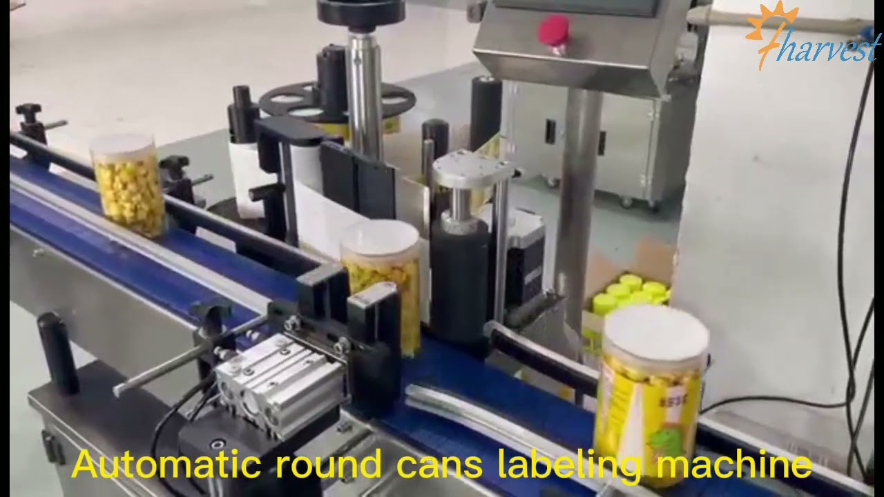 Fully automatic round plastic jar labeling machine,round metal container  position labeler equipment
