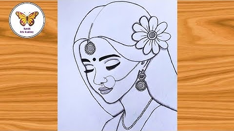 Radha drawing easy step by step| How to make easy drawing of radha| Chitra