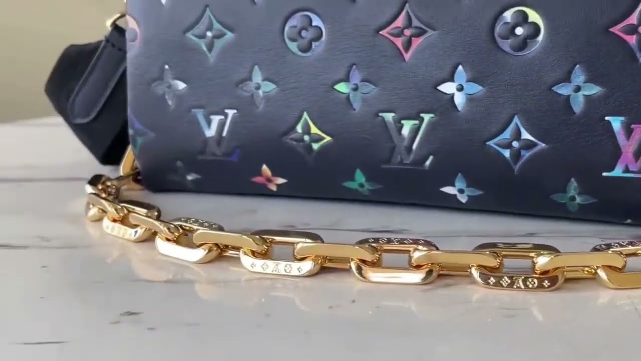 POCHETTE COUSSIN , colorful Louis Vuitton bag , real leather