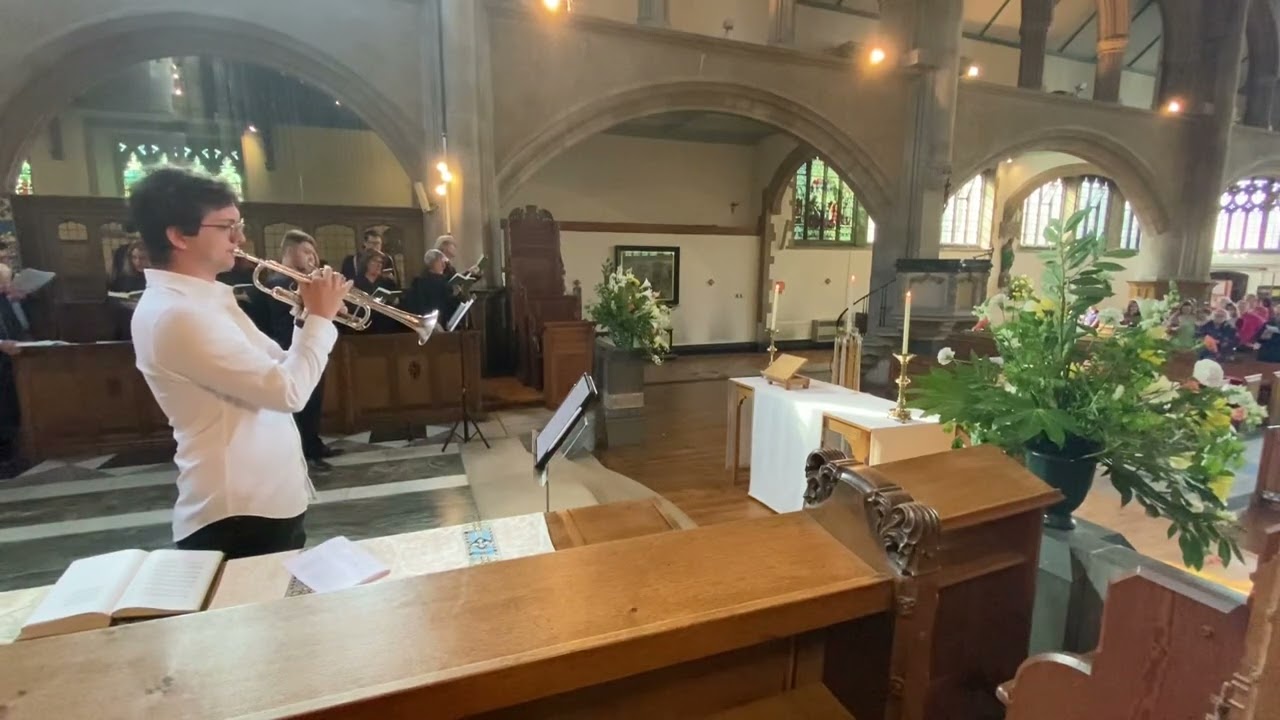 The day of resurrection￼ Tune Ellacombe. Arranged for brass and organ and played by Mark James.