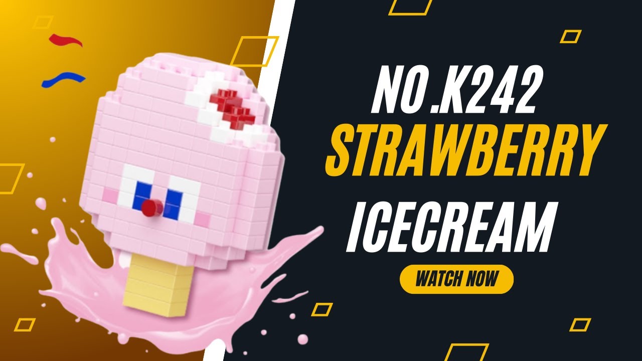 No.k242 Strawberry Ice Cream | Cute Mini Building Block Speed Build! 