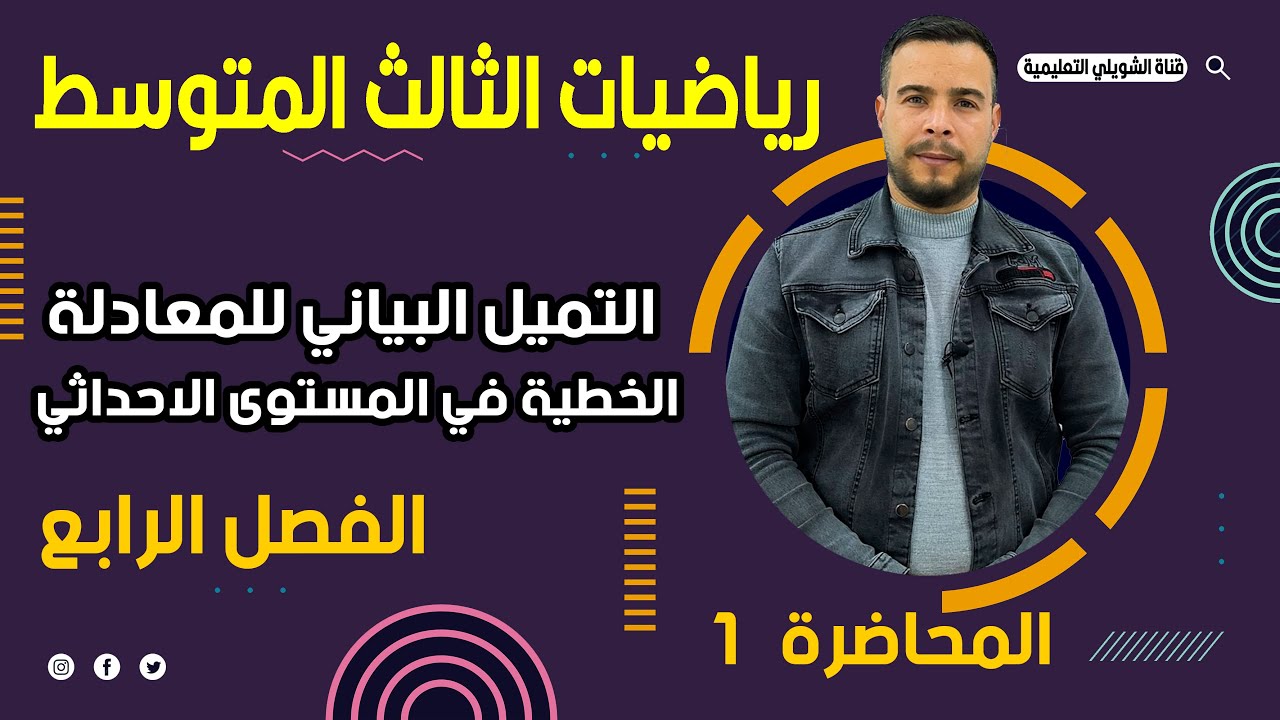 رياضيات الثالث متوسط / الفصل الرابع / الهندسة الاحداثية/التمثيل البياني للمعادلة الخطية/ محاضرة 1