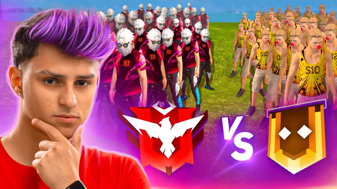 QUEM GANHA? 20 MESTRES VS 20 OUROS NO FREE FIRE!!