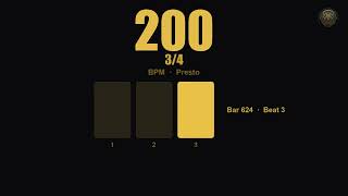 200 BPM Metronome 3/4 Time Signature | Waltz | Presto | 30 Minute Practice Timer | Stay Sharp