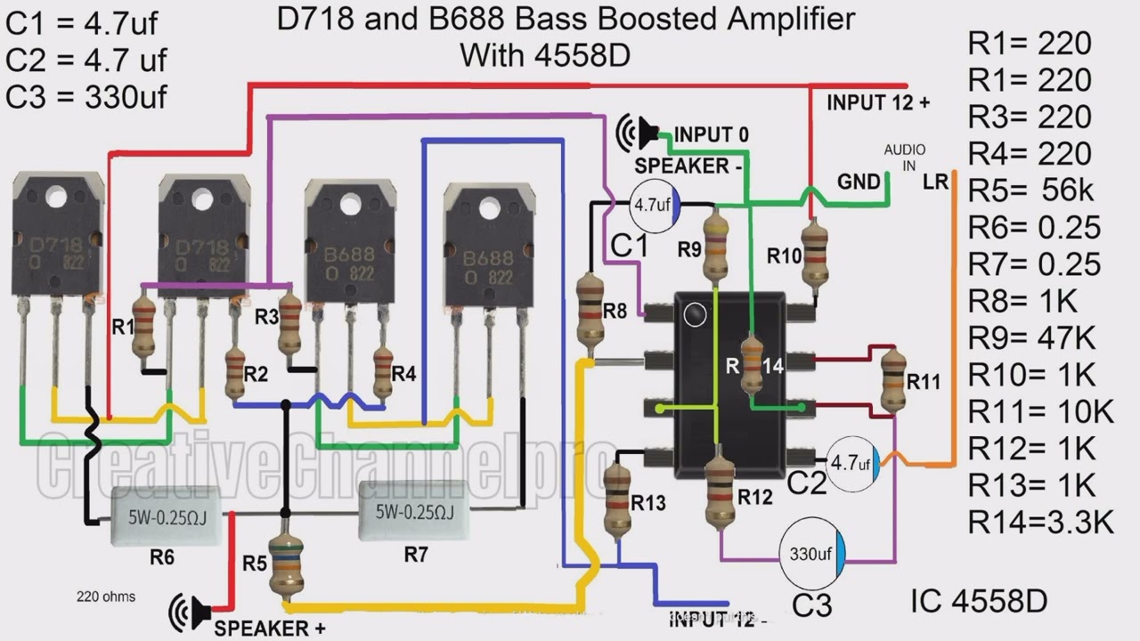 Bass Boosted Amplifier Circuit Diagram YouTube