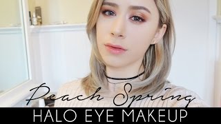 PEACH SPRING HALO EYE MAKEUP