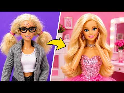 🤓➡️💖 Nerdy Doll to Glam Doll! Total Makeover ✨