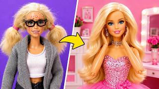 🤓➡️💖 Nerdy Doll to Glam Doll! Total Makeover ✨