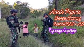 Anak Papua Dance Bareng Prajurit TNI - AD