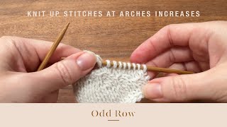 Knit Up Stitches At Arches Increases - English