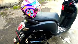 Modifikasi motor scoopy pakai spion jalu full hitam doop