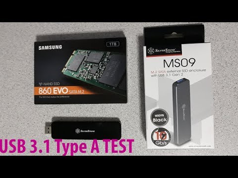 SilverStone MS09 and Samsung 860 EVO 1TB M.2 SSD - USB 3.1 Type A Test
