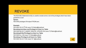 Grant and Revoke in SQL