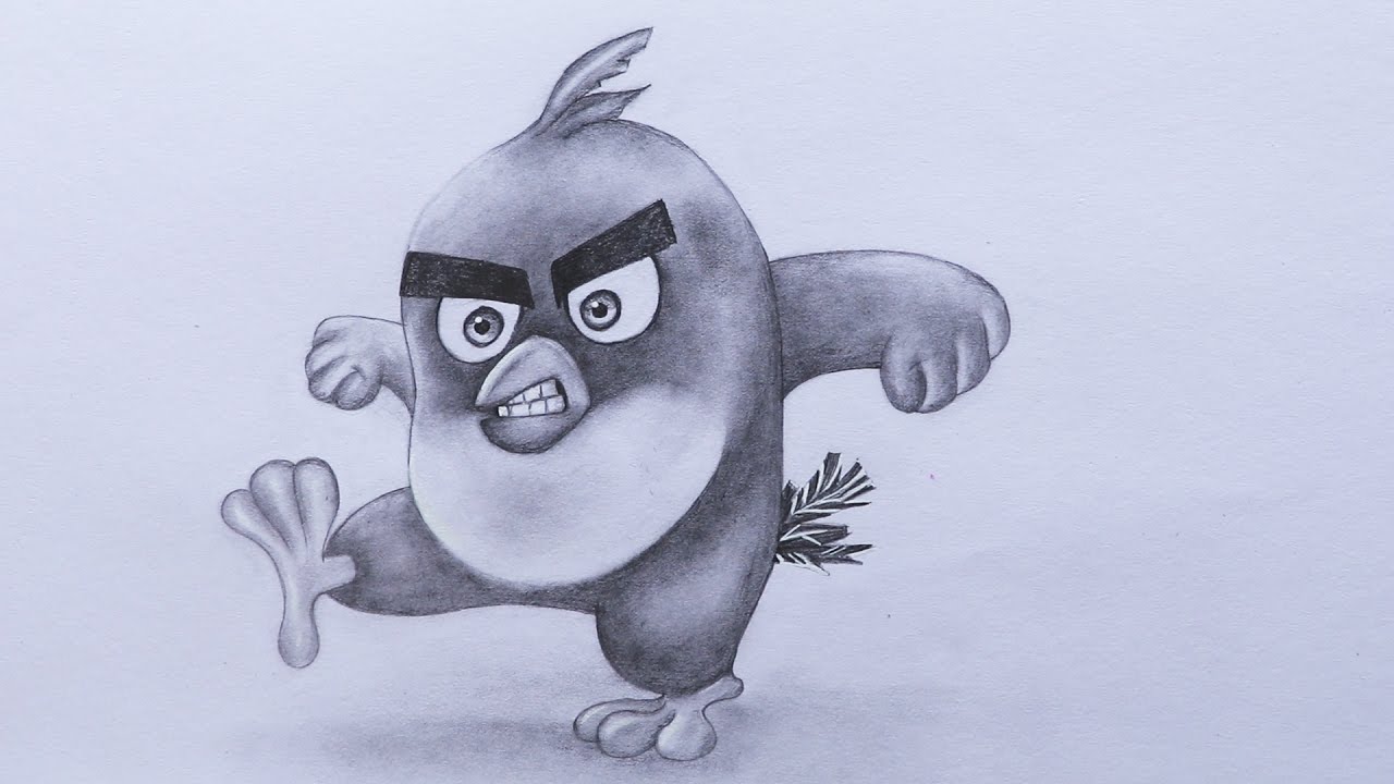 Whimsical Pencil Sketch of an Angry Surprised Kiwi Bird · Creative Fabrica