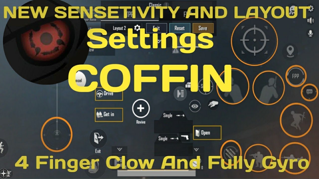 Coffin New 4 finger clow Gyro + New Sensetivity | Coffin Layout Pubg Mobile 2020