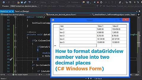 How to format dataGridview number value into two decimal places (C# Windows Form)