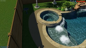 Freeform Pool Spa With Rock Waterfall
