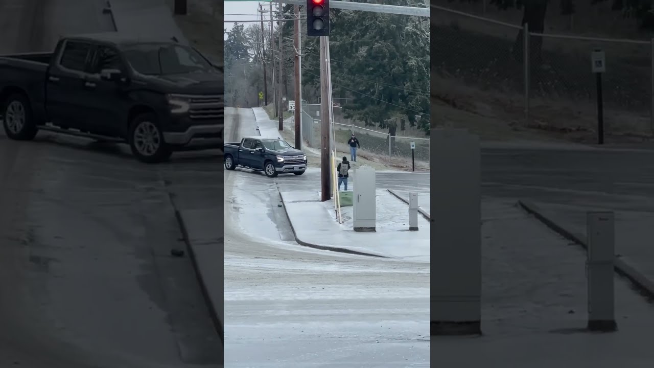 Ridiculous Icy Road Slippery Winter Car Crash 2022 Oregon Freezing Rain Ice Storm Shorts