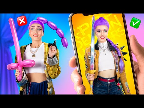 Fake vs Real! Hóa trang K-pop Demon Hunters! Thử Thách Lẻn vào Rạp Phim Siêu Dễ!