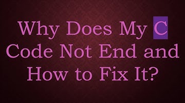 Why Does My C Code Not End and How to Fix It?