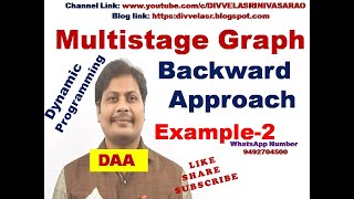 Multistage graph || Backward approach in Multistage Graph || Dynamic Programming ||  DAA ||