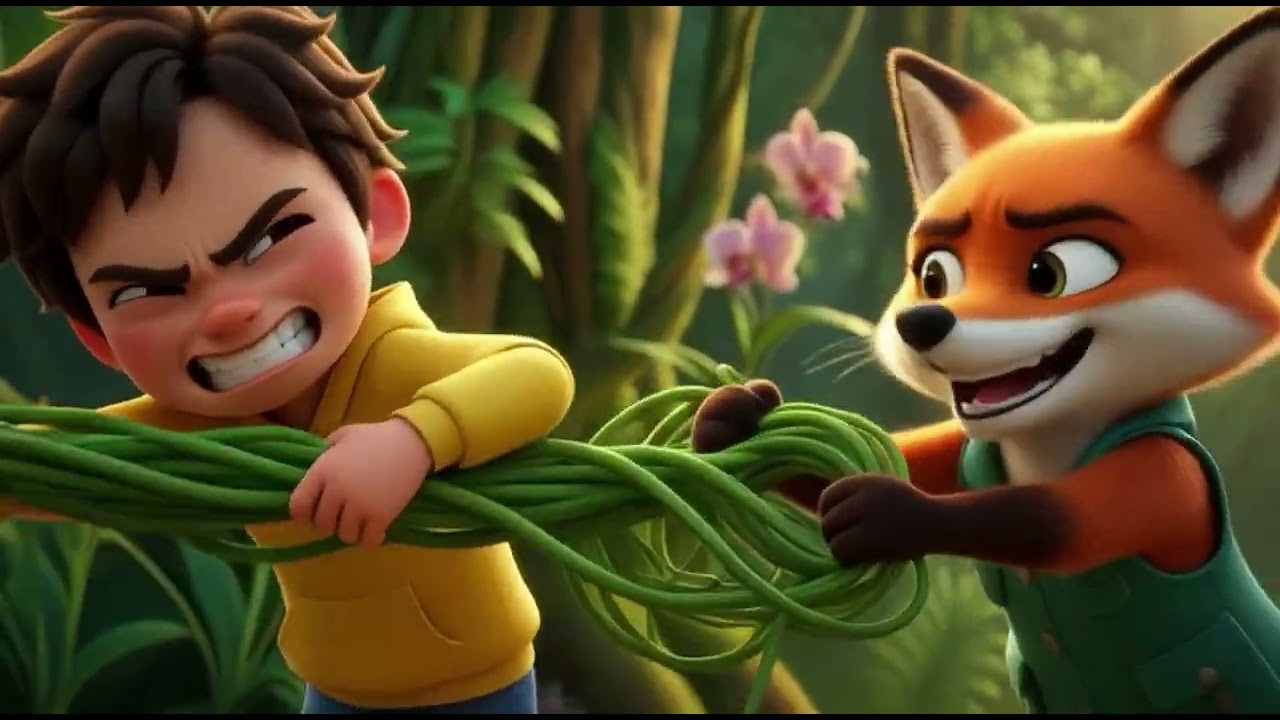 A Boy & a Clever Fox Save a Friend 🐒 | Jungle Rescue Cartoon