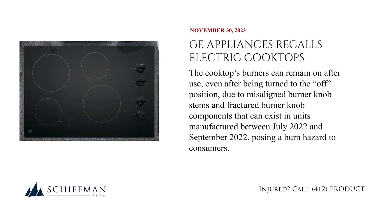 GE Appliances Recalls Electric Cooktops Due to Burn Hazard YouTube