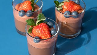 4 Ingredient Berry Chocolate Mousse - Dairy free