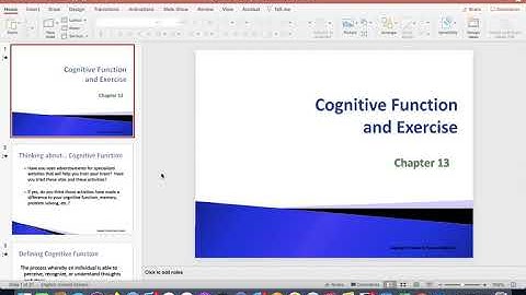 Chapter 13 - Cognitive Function and Exercise