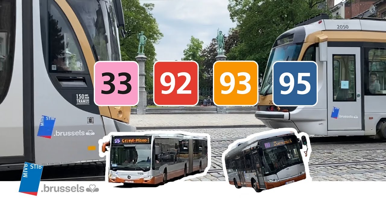 Bus et trams au Petit Sablon - Bussen en trams in Kleine Zavel | Brussels 2022