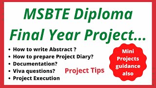 MSBTE Final Year Project Demo | How to do  Project | Project Diary , Report and Viva Questions