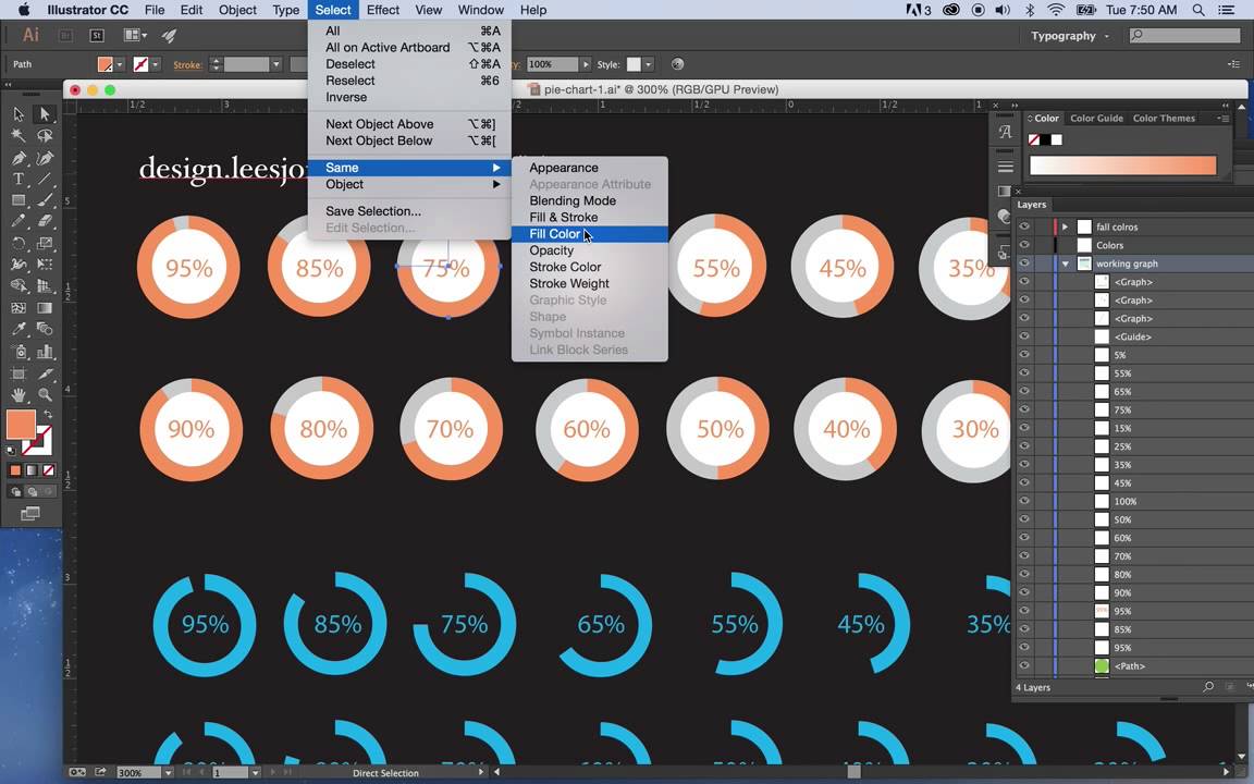 How To Change Color Of Pie Chart In Illustrator