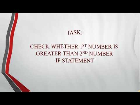 Program to check whether first number is greater than second number or not using if