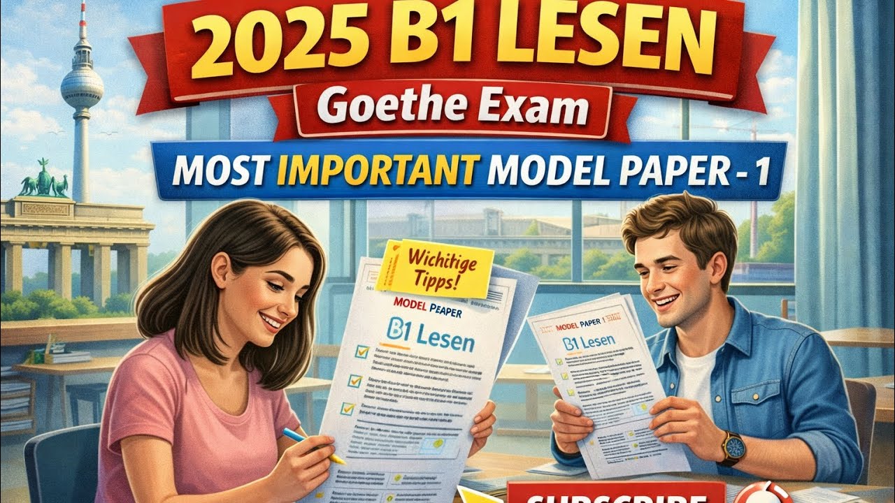 Lesen 5 Teil Goethe Exam 2025|| modalpaper-1|| B1 Lesen New for Goethe exam 