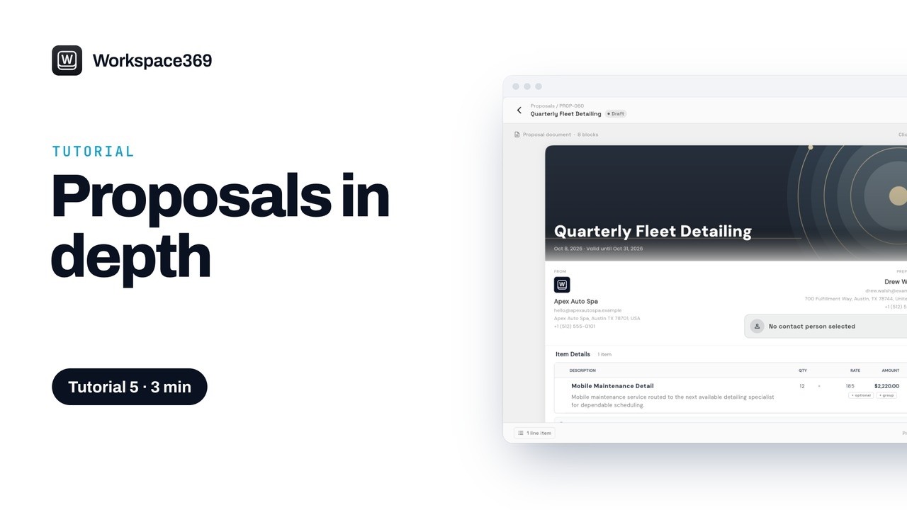 Video tutorial thumbnail: Workspace369 proposals, step by step