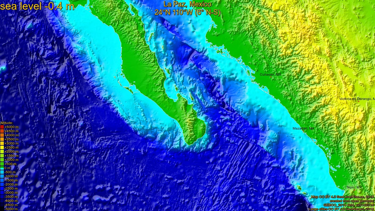 La Paz, Mexico, (z+c) sea level rise 135 65 m YouTube
