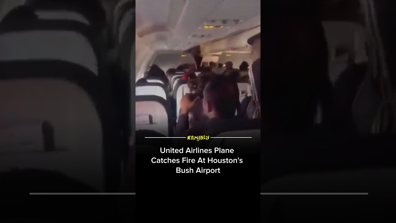 United Airlines Plane Catches Fire At Houston's Bush Airport