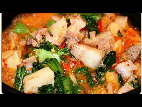 লাইশাক-আৰু-গাহৰি-বইল-|-boil-pork-with-lai-xaak(-gai-choy)-|-lai-gahori-recipe-|-assamese-pork-recipe