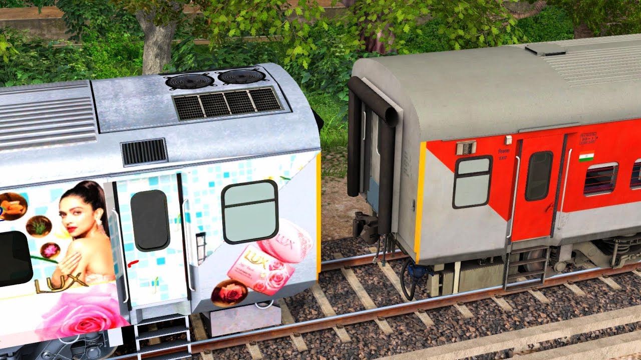 Indian Train Engine Coupling LHB Red To Lux Repainted Coaches | Railfans | trains | bande bharat