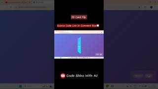 How to Make Cards Actually Pop With 3D Flips #webdev #css #shorts Code Sikho with AJ