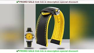 For Breitling Citizen Tissot Omega 20 22mm 23mm 24mm Nylon fluoro rubber Watchband soft Silicone Bra screenshot 5