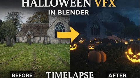 Turning a Simple Scene into a Halloween VFX in Blender | Timelapse
