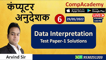DATA INTERPRETATION | COMPUTER ANUDESHAK BHARTI | COMPUTER ANUDESHAK TEST SERIES | MOCK TEST