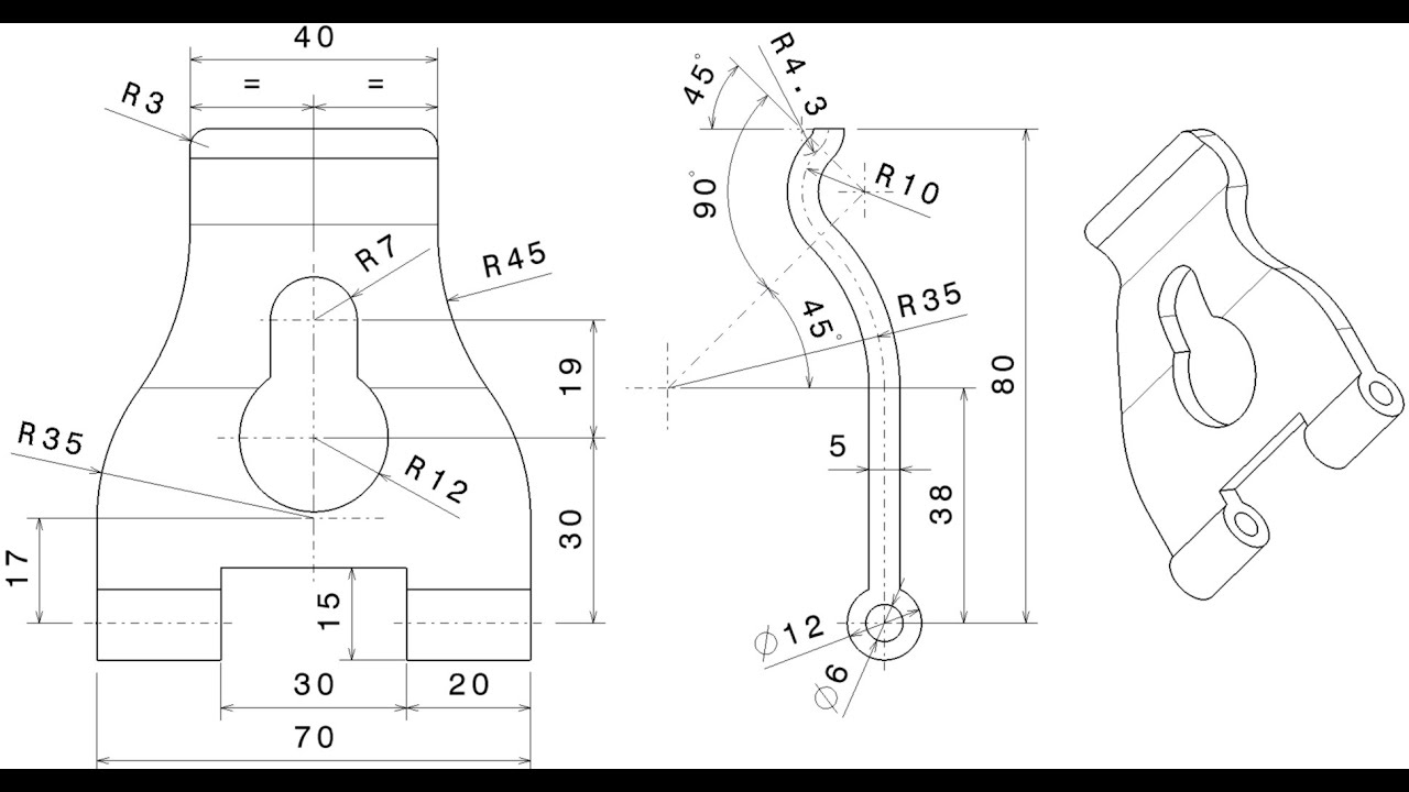 How to create a 2D model of a part using AutoCAD 2011 part 