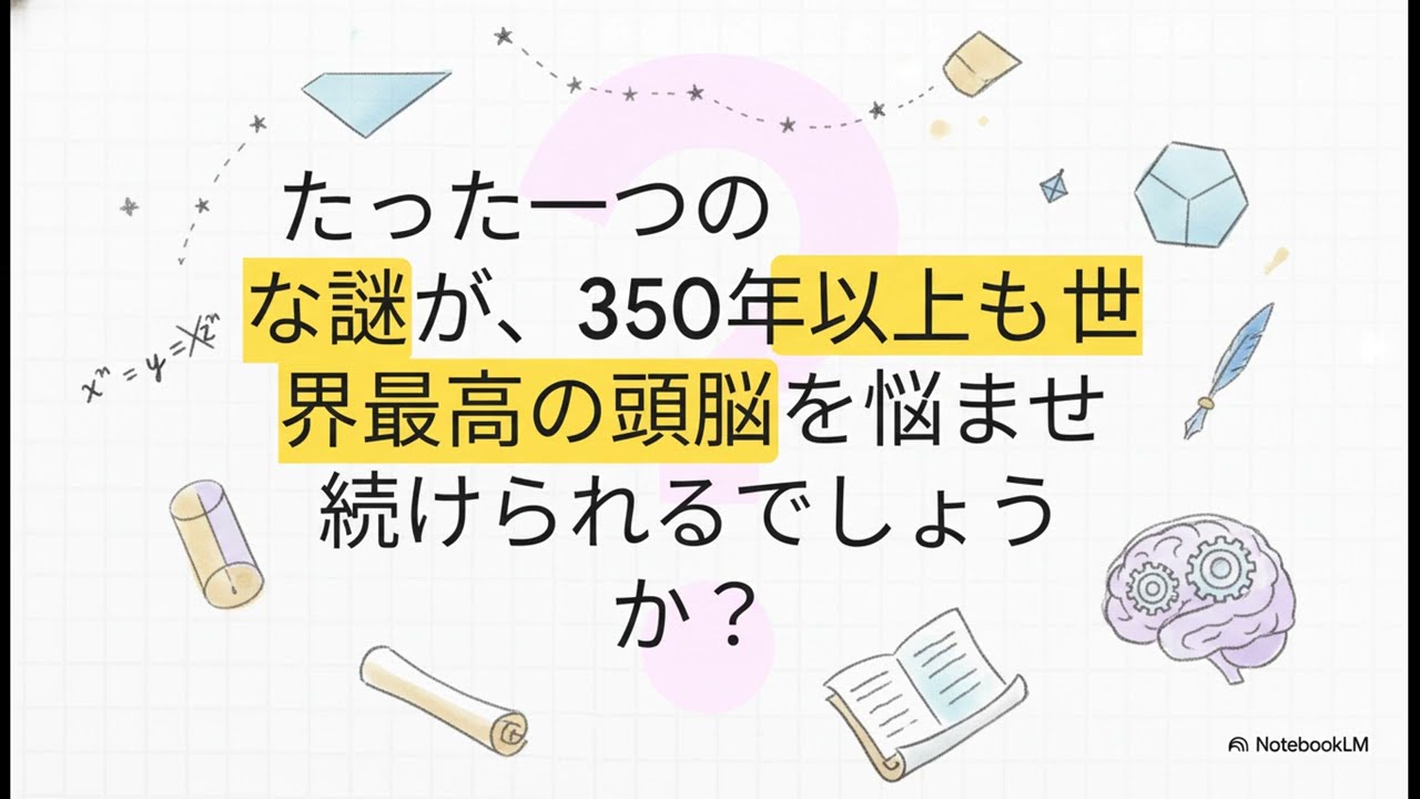 vol 072：フェルマーの最終定理：350年にわたる謎を解く - YouTube
