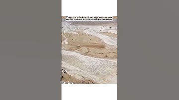 Toyota pickup barely escapes flash flood in movie like scene