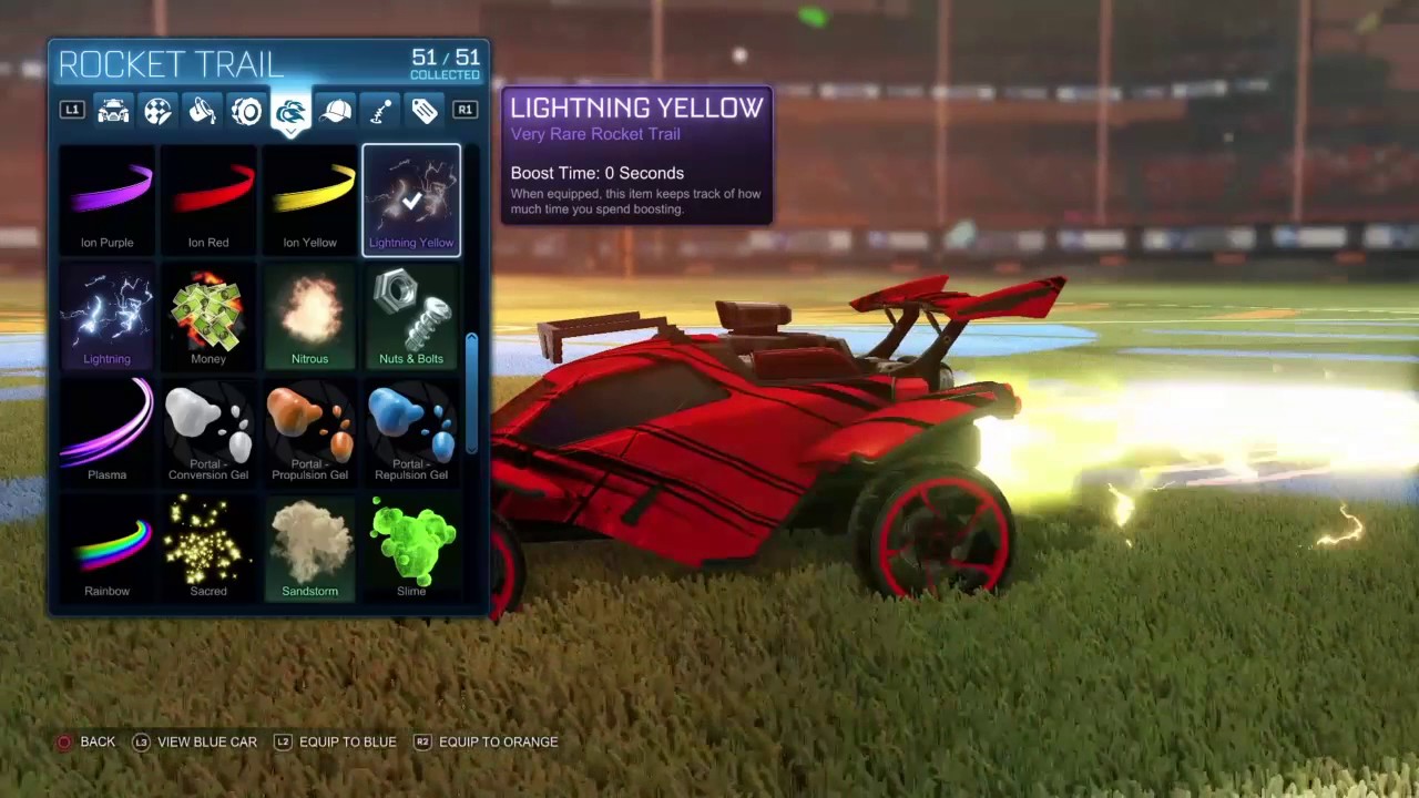yellow lightning rocket trail rocket league youtube