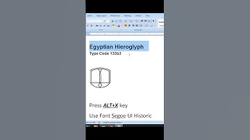 Egyptian Hieroglyph Code 133b3  #msword #msofficeword #shorts #egyptianwriting #viral